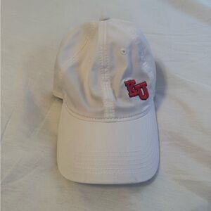 KU White Cap with Red Logo